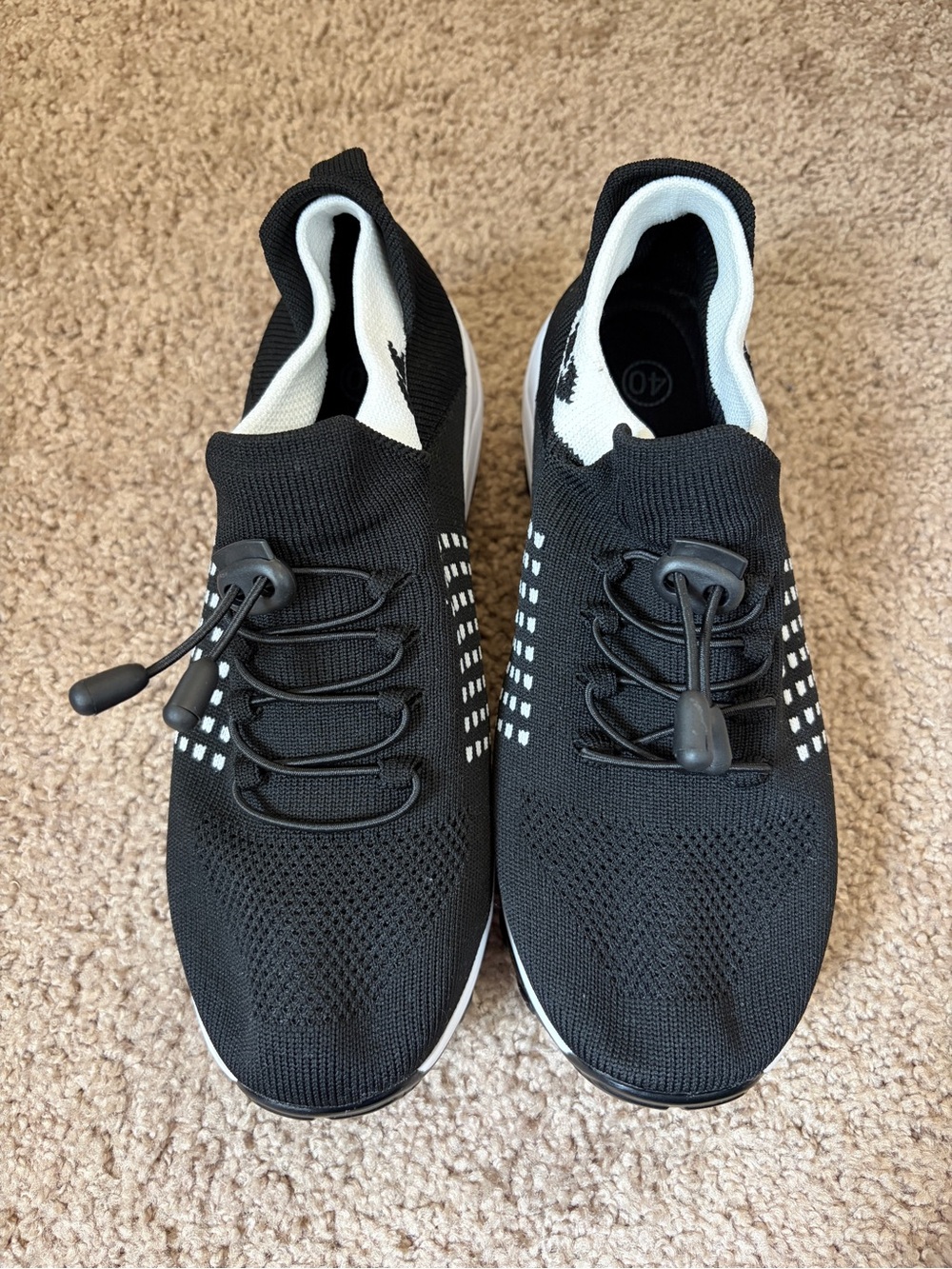 ORTHORA Women's Black Knit Slip-On Sneakers - Cushioned Comfort - Picture 2 of 4